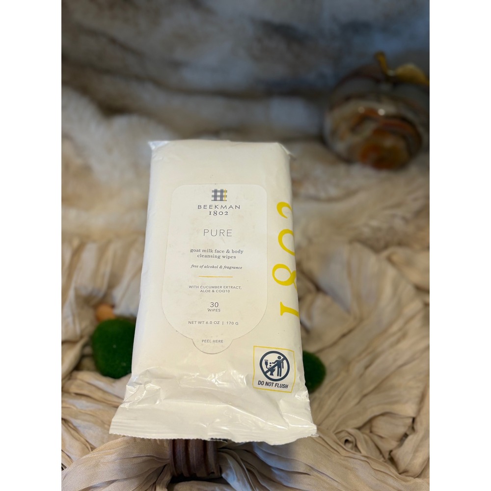 Beekman 1802 Pure Goat Milk Face Body Cleansing Wipes 30 Count New